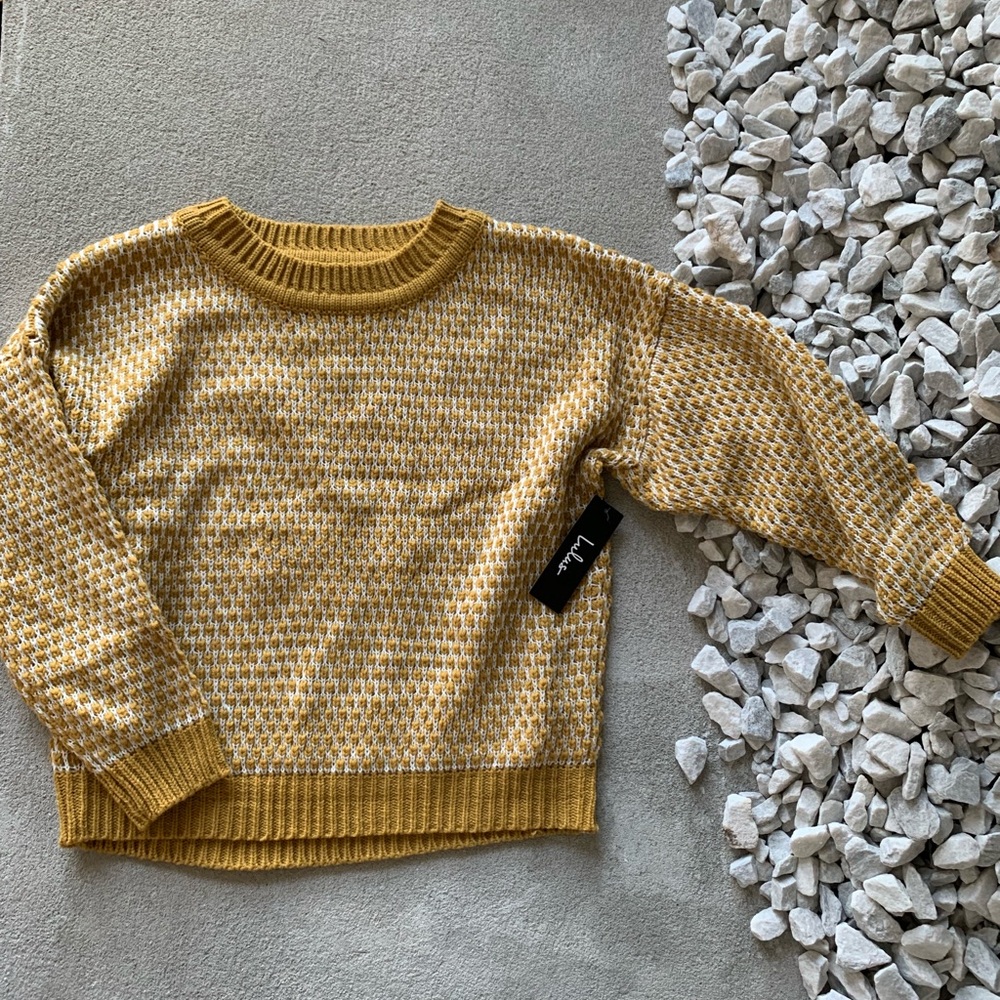 NWT mustard yellow knit sweater